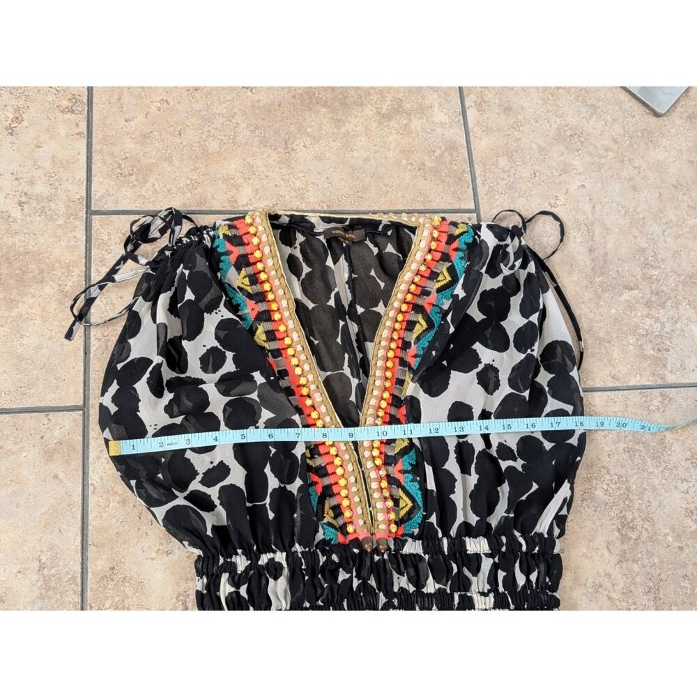 Anthropologie Vineet Bahl Embroidered Caftan Sheer Maxi Dress Matching Slip Sz S - Picture 14 of 15
